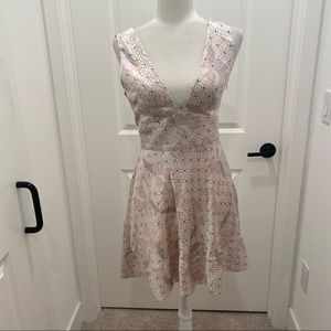 Cynthia Rowley pink, white and black classic dress